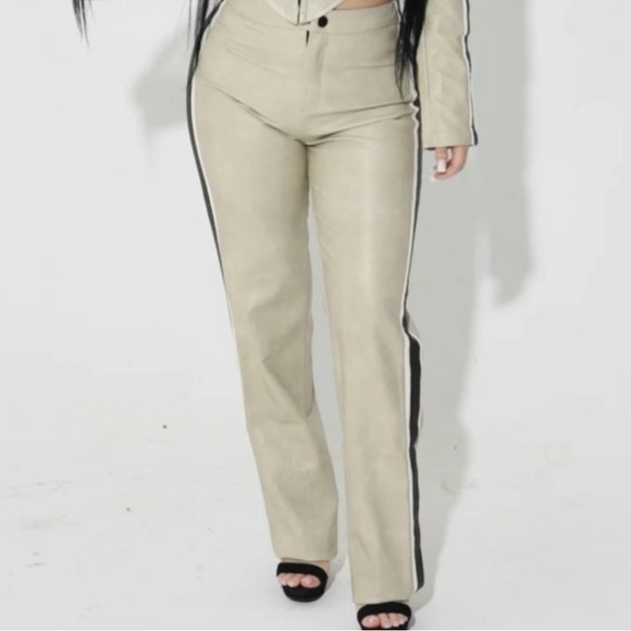 Waydamin Vegan Leather Moto Pants - Picture 6 of 7